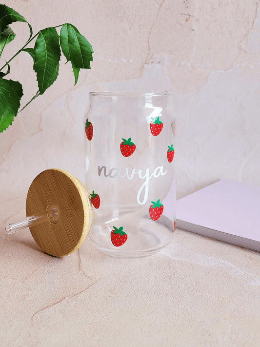 Strawberry Can Glass Tumbler 540ml