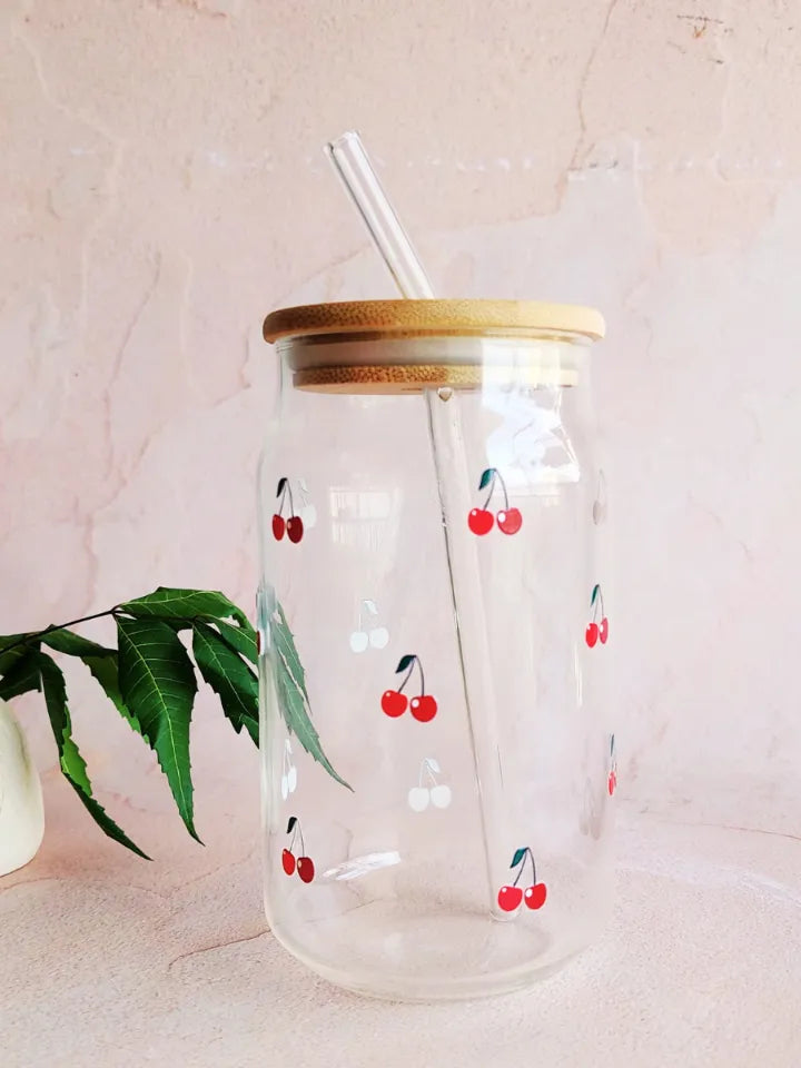 Cherry Can Glass Tumbler 540ml