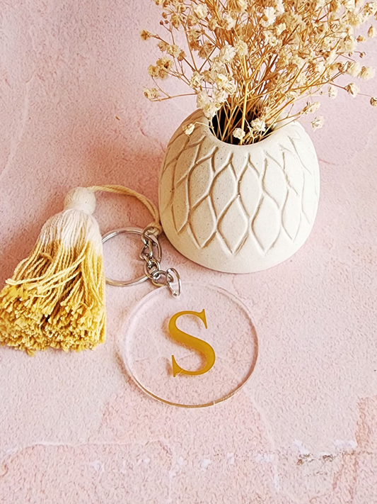 Name Initial acrylic keychain